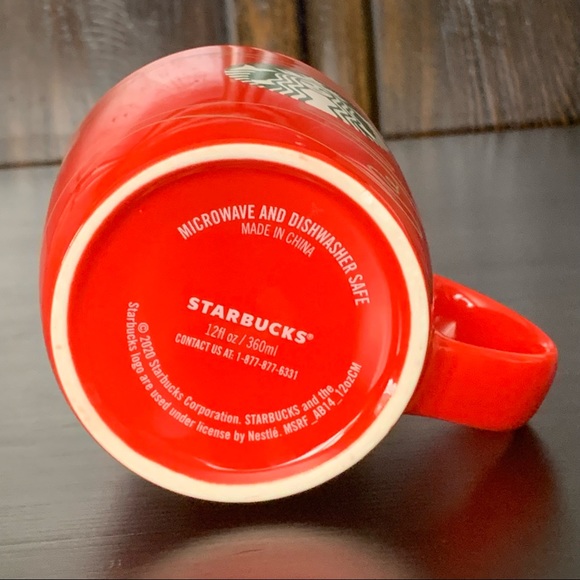 Starbucks 12oz Red & Green Holiday Mug Set 2020 Mermaid Logo with Swirl - Picture 9 of 16